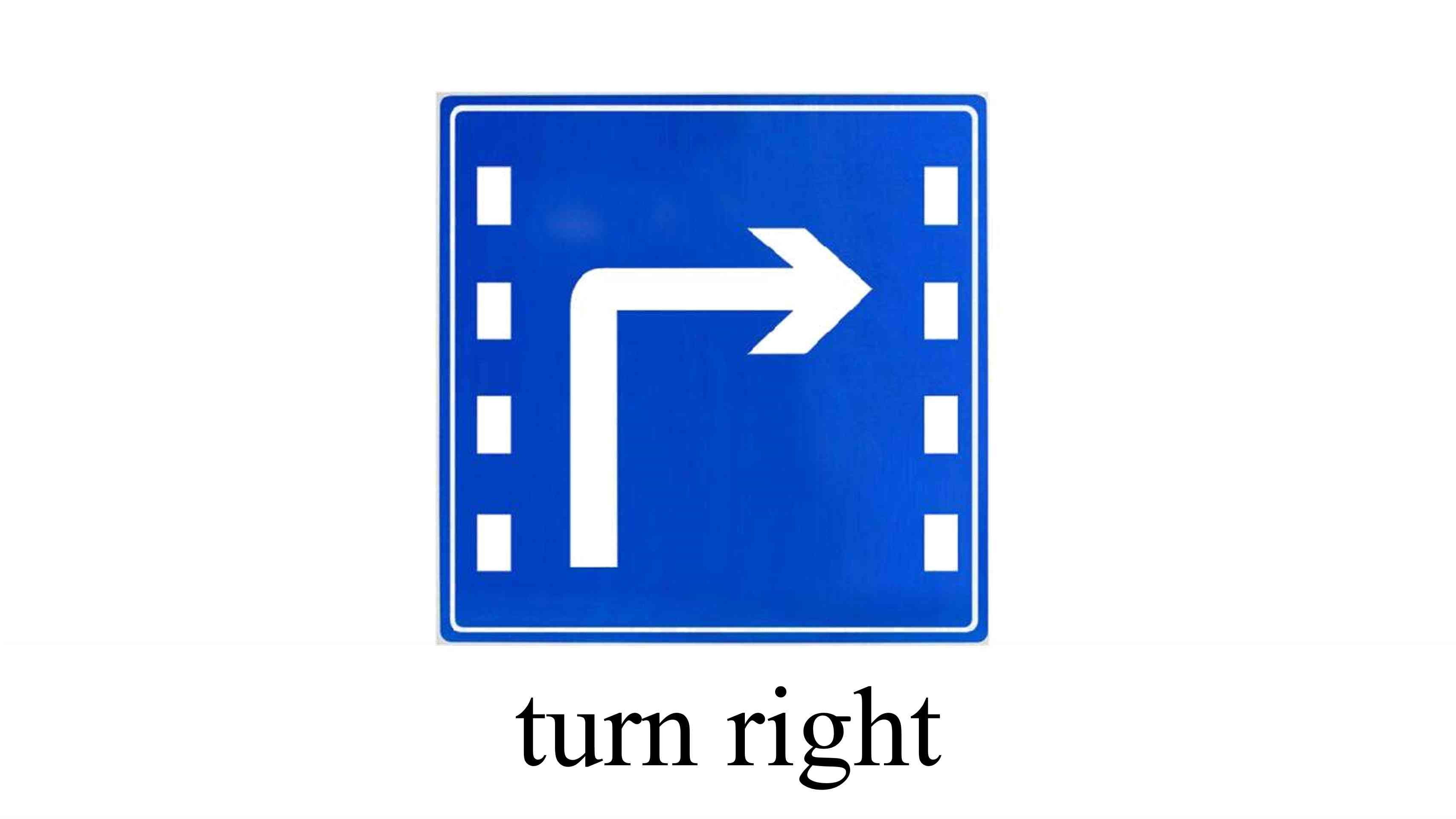 【教学图片】turn right 短语卡片